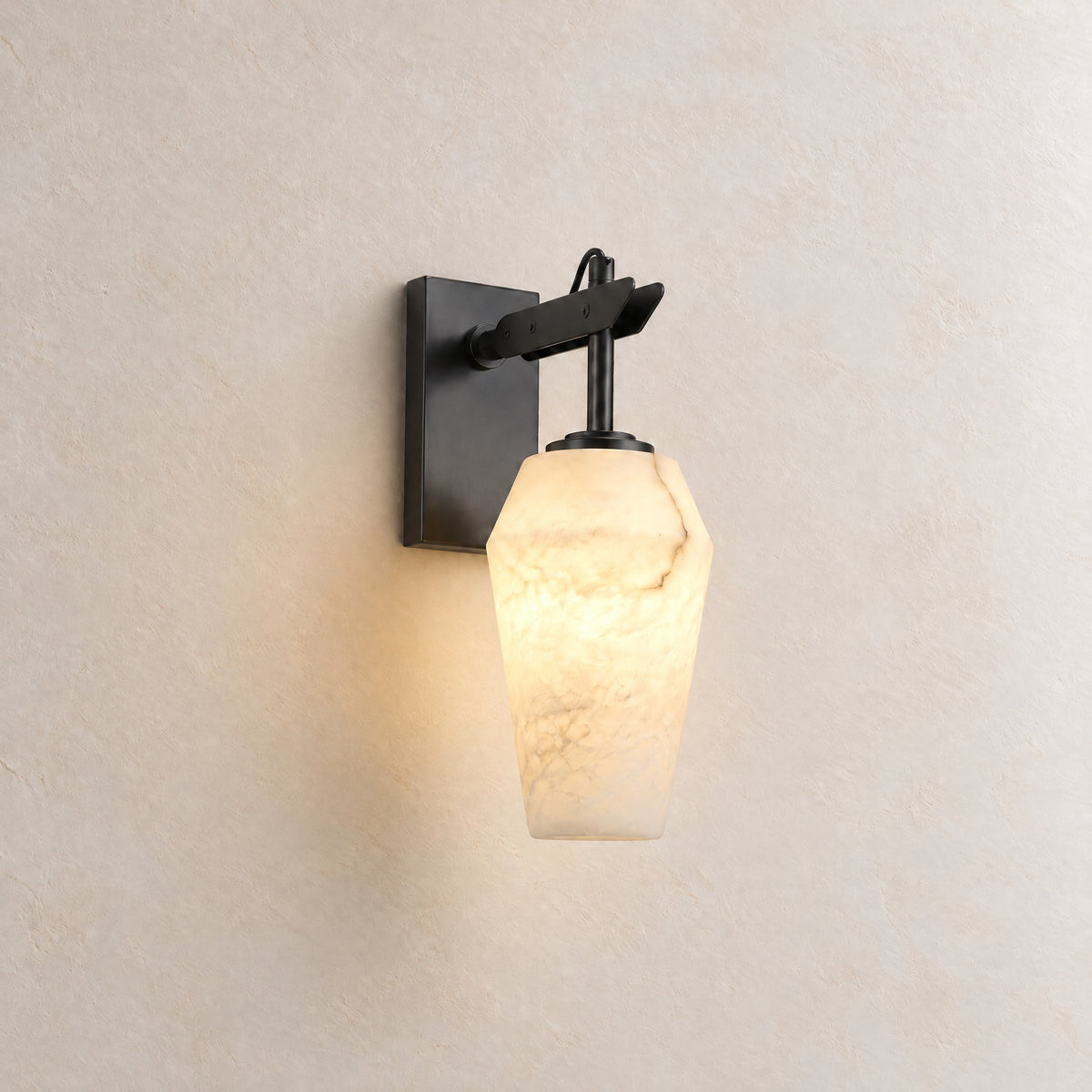 Bullet Shade Teardrop Alabaster Wall Sconce