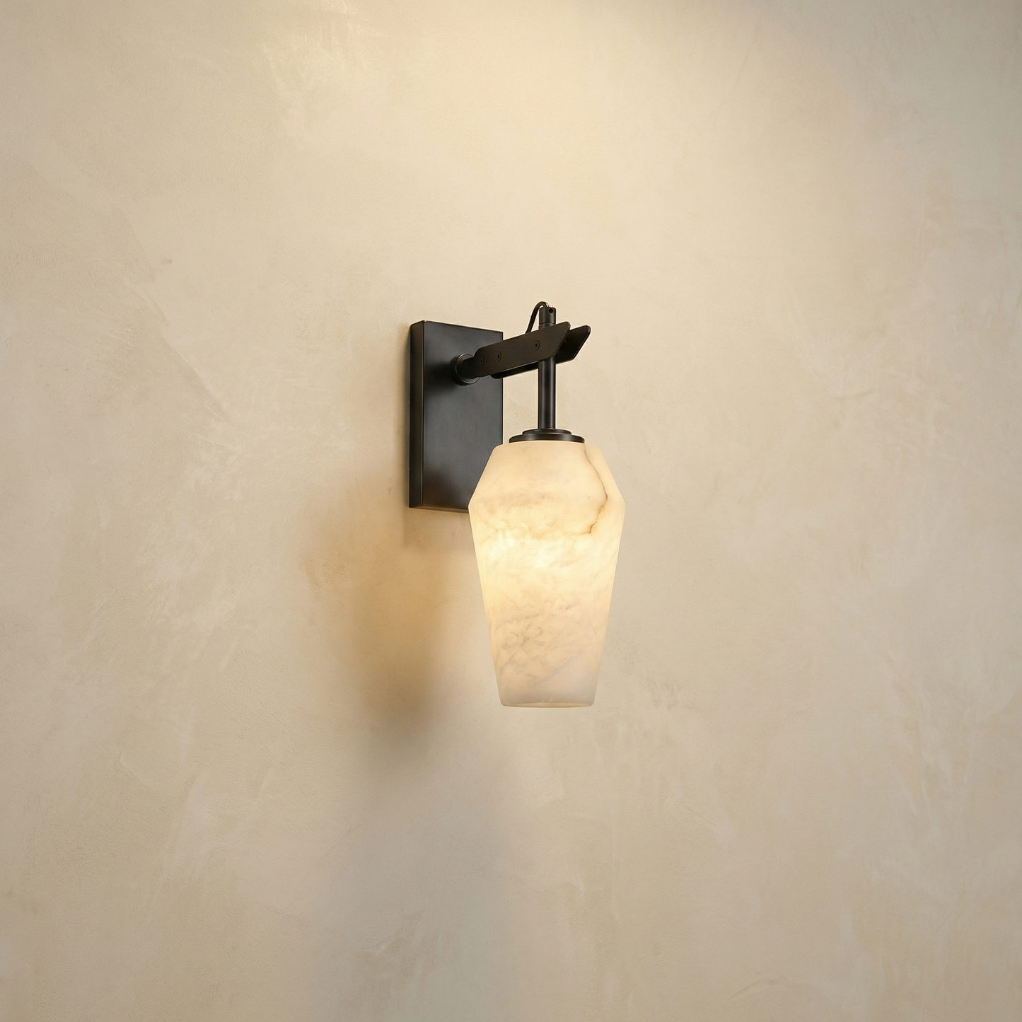 Yiosi Bullet Shade Teardrop Alabaster Wall Sconce - Image 1