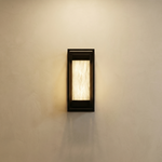 Yiosi Lantern Box Rectangular Frame Alabaster Wall Sconce - Image 1
