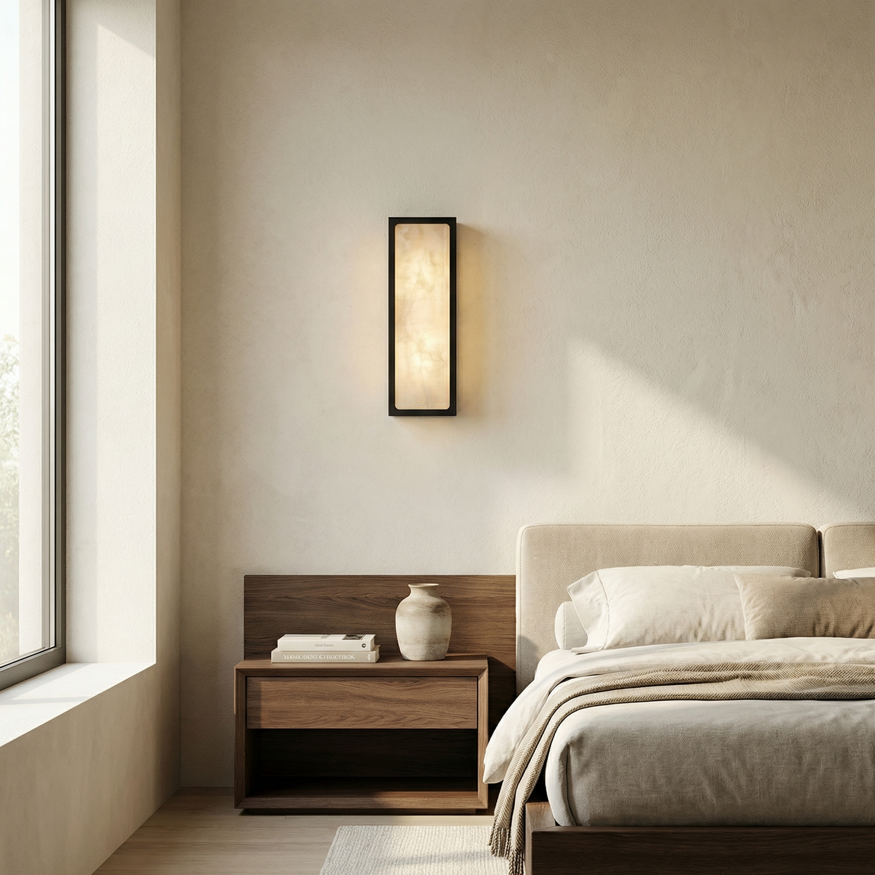 Yiosi Lantern Box Tall Pillar Alabaster Wall Sconce - Image 4