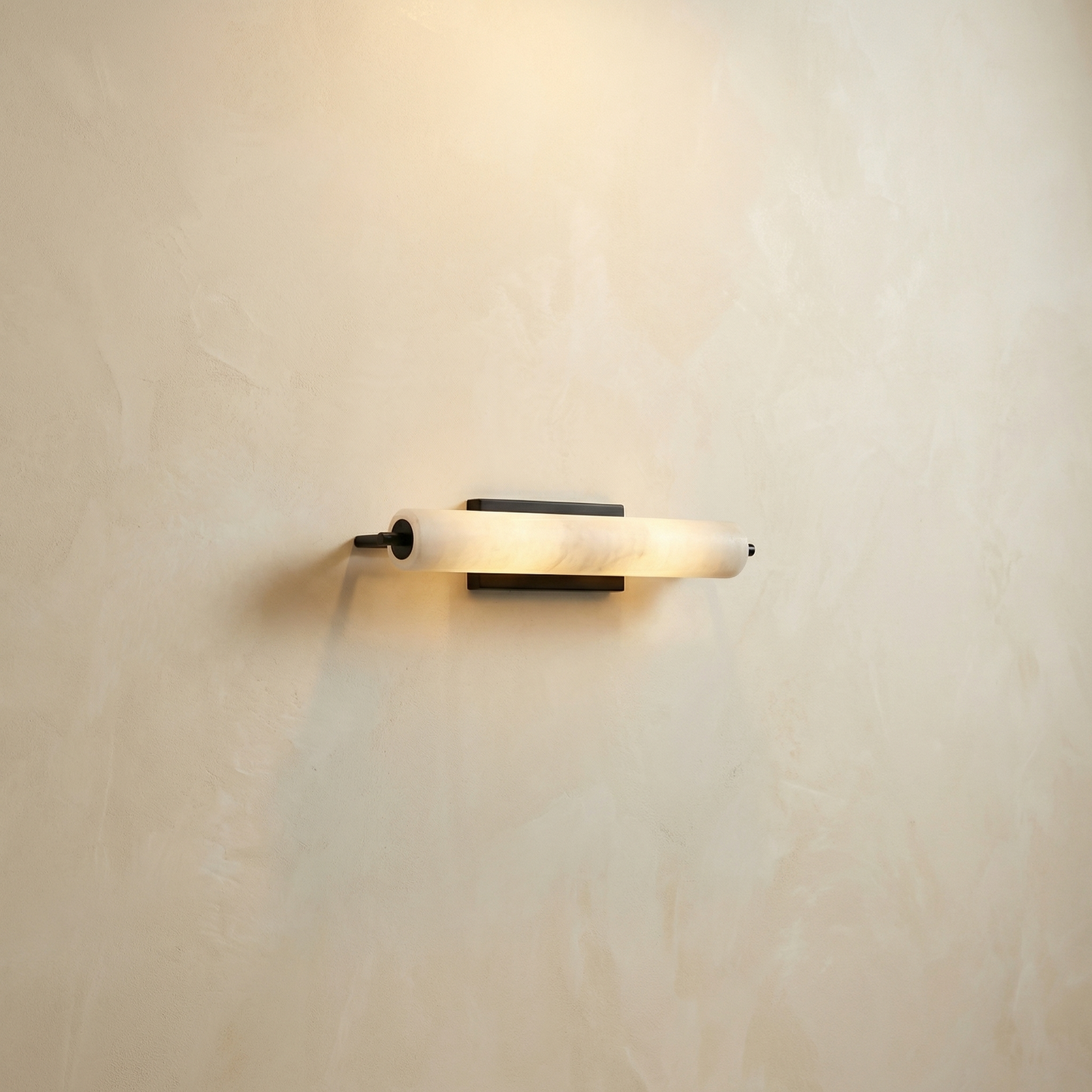 Yiosi Linear Rod Horizontal Alabaster Tube Wall Sconce - Image 1