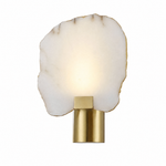 Terra Slice Half Moon Alabaster Wall Sconce