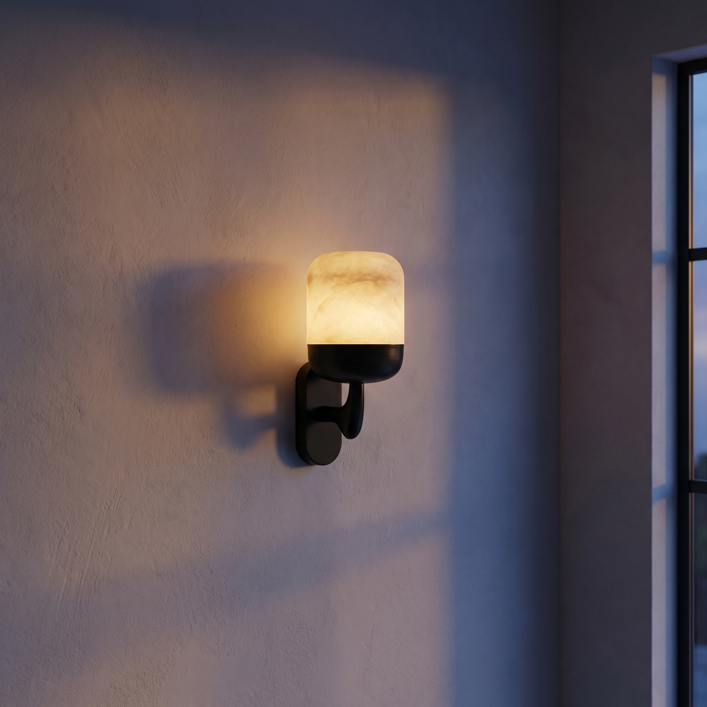 Yiosi Bell Sconce Capsule Alabaster Black Wall Sconce - Image 2