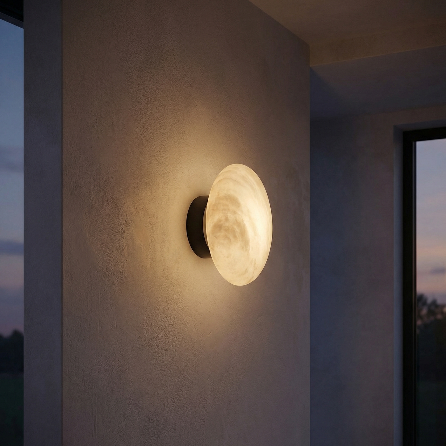 Yiosi Bell Sconce Alabaster Disc Oversized Wall Sconce - Image 2