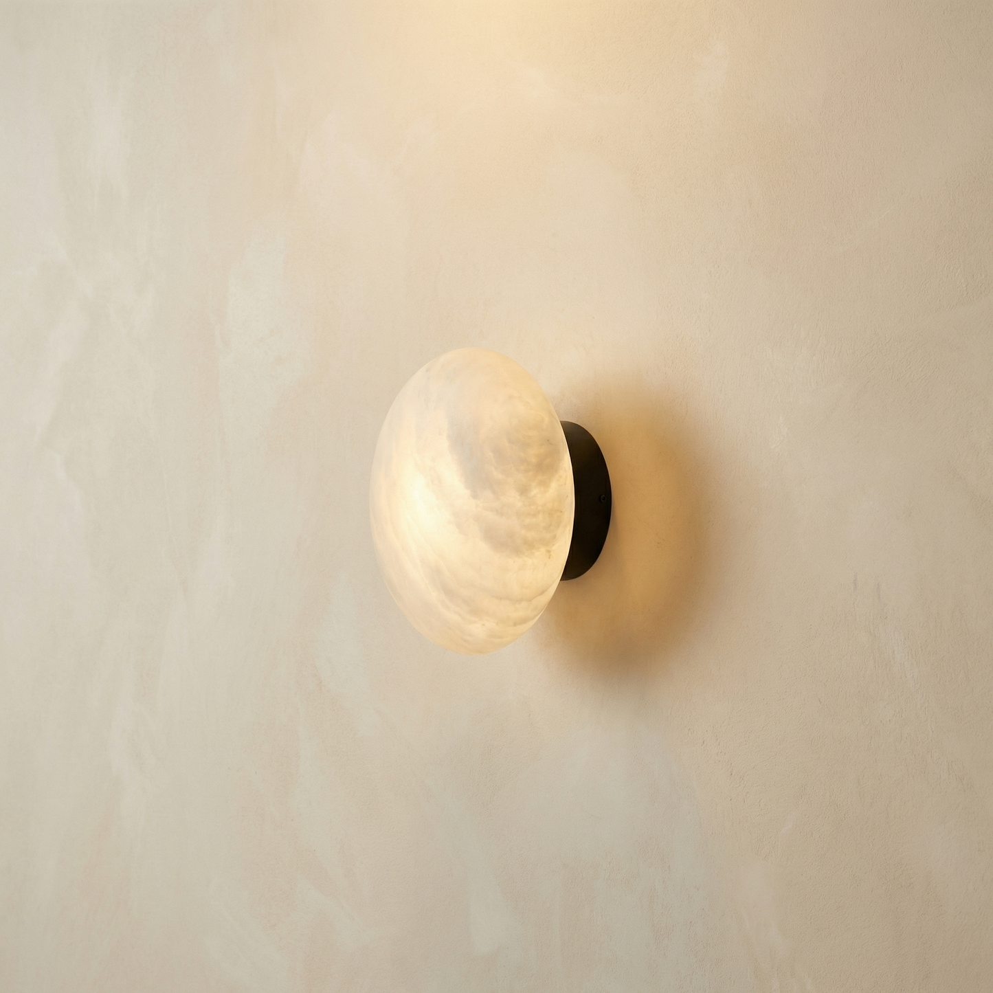 Yiosi Bell Sconce Alabaster Disc Oversized Wall Sconce - Image 1