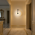 Yiosi Sculpted Form Disc Halo Alabaster Wall Sconce - Image 3