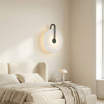 Yiosi Sculpted Form Disc Halo Alabaster Wall Sconce - Image 4