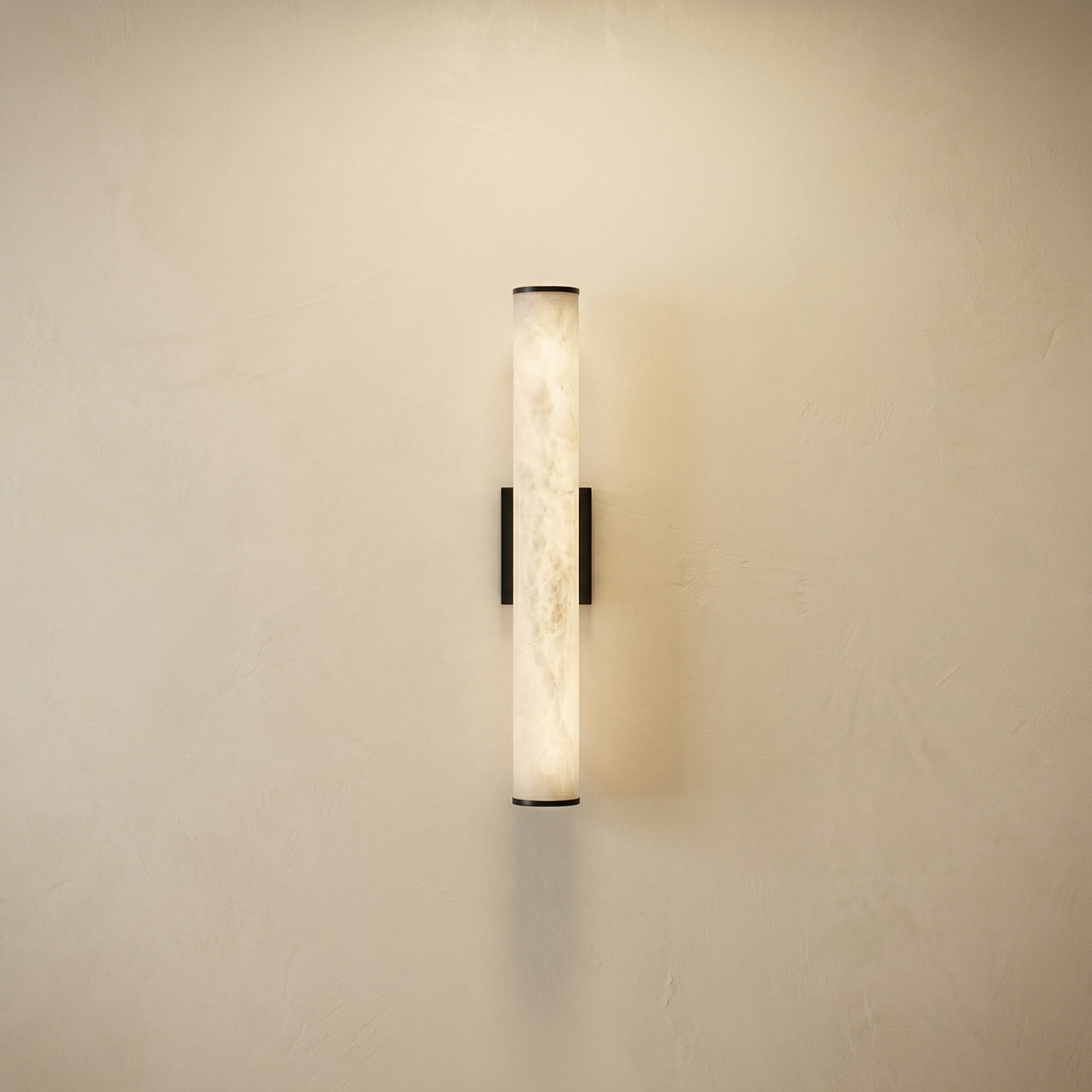 Yiosi Linear Rod Tall Alabaster Column Wall Sconce - Image 1