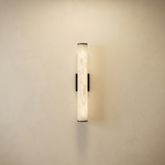 Yiosi Linear Rod Tall Alabaster Column Wall Sconce - Image 1