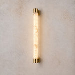 Pillar Light Slim Rod Alabaster Column Wall Sconce – lights on