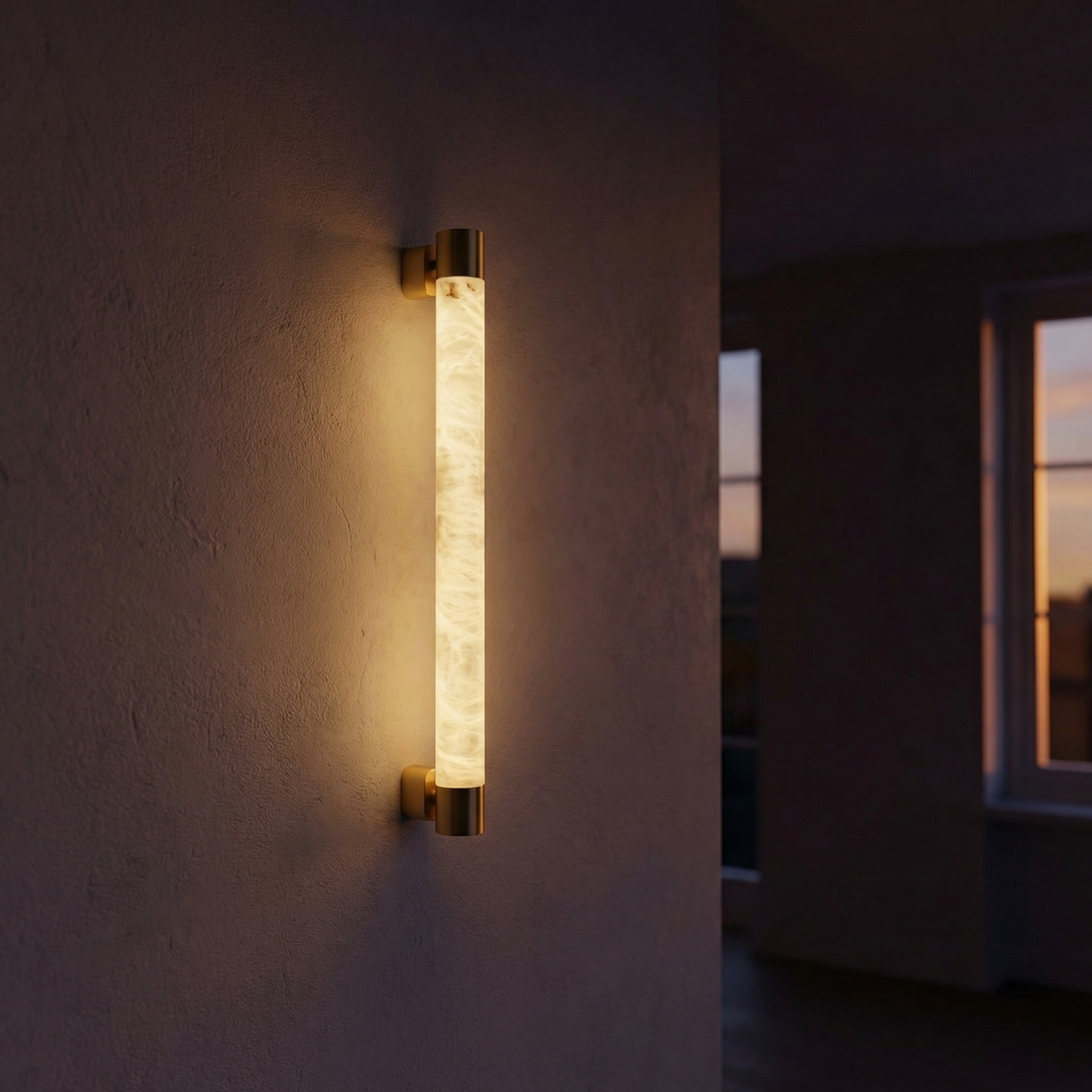 Yiosi Pillar Light Slim Rod Alabaster Column Wall Sconce - Image 2