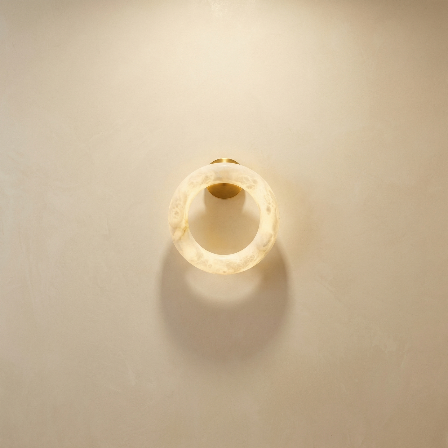 Yiosi Halo Ring Glowing Ring Alabaster Wall Sconce - Image 1