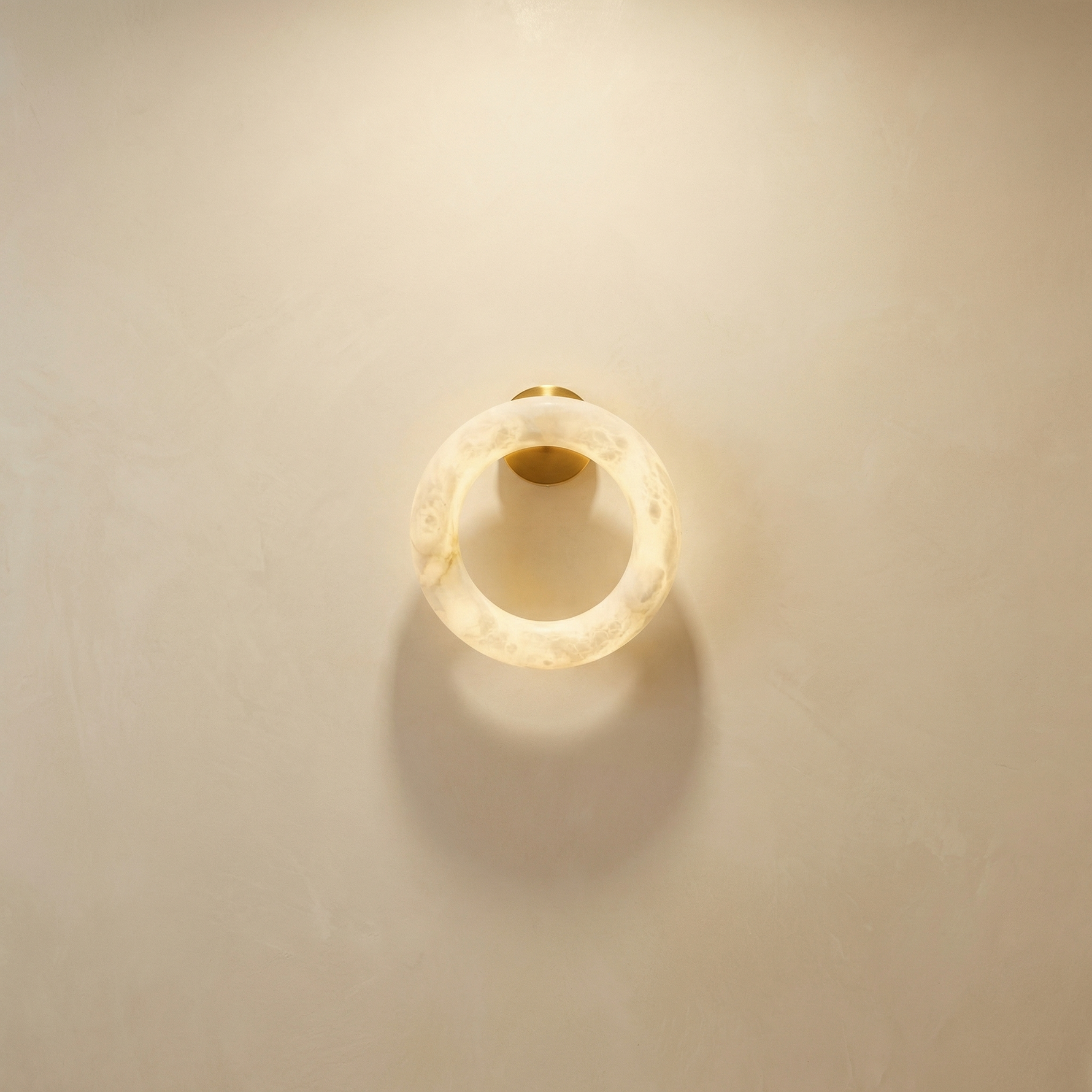 Yiosi Halo Ring Glowing Ring Alabaster Wall Sconce - Image 1