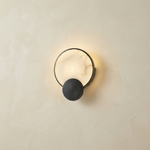 Yiosi Sculpted Form Ring & Orb Alabaster Wall Sconce - Image 1