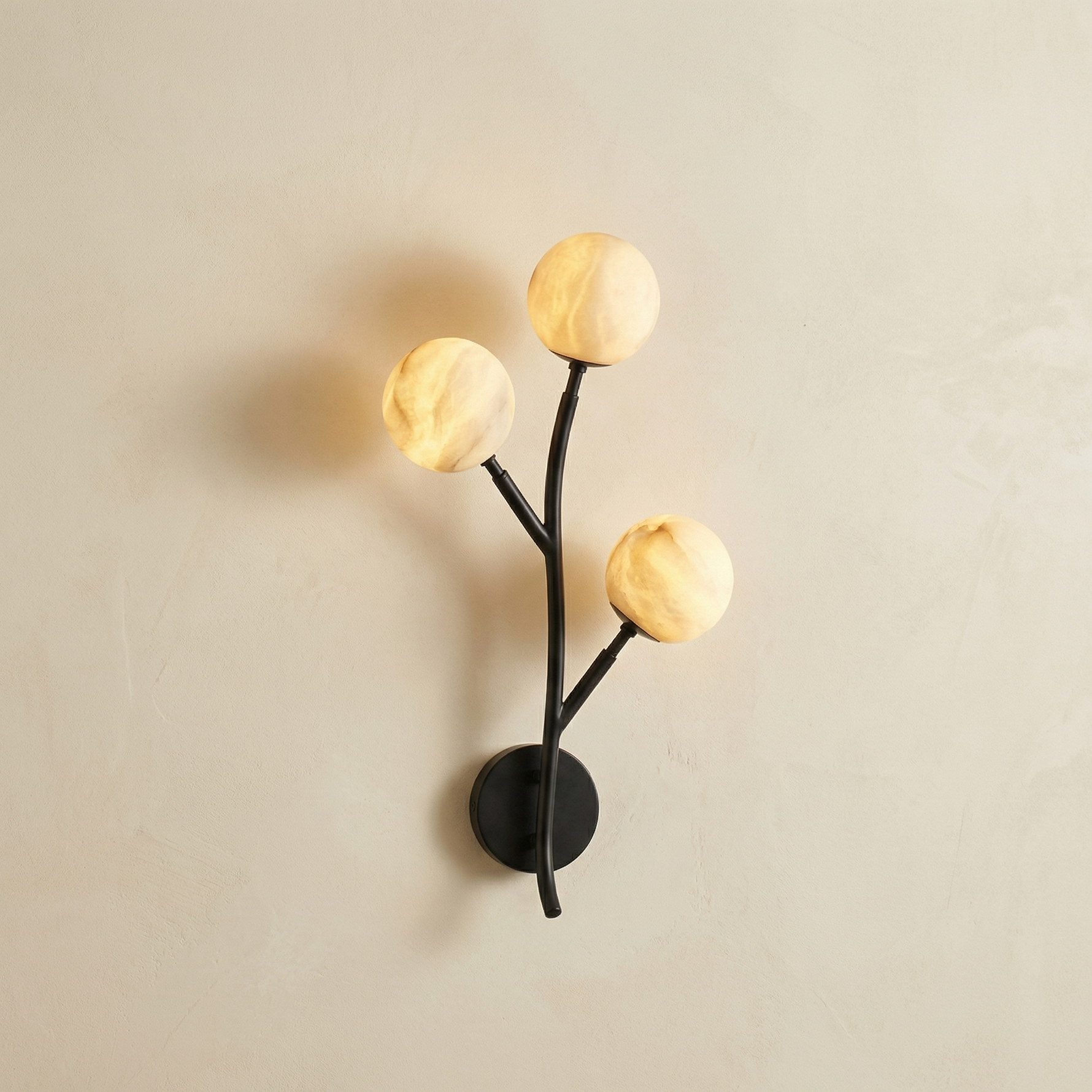 Yiosi Arbor Branch Triple Bloom Alabaster Wall Sconce - Image 1