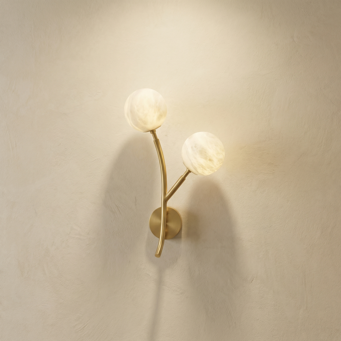 Yiosi Arbor Branch Dual Bud Alabaster Wall Sconce - Image 1