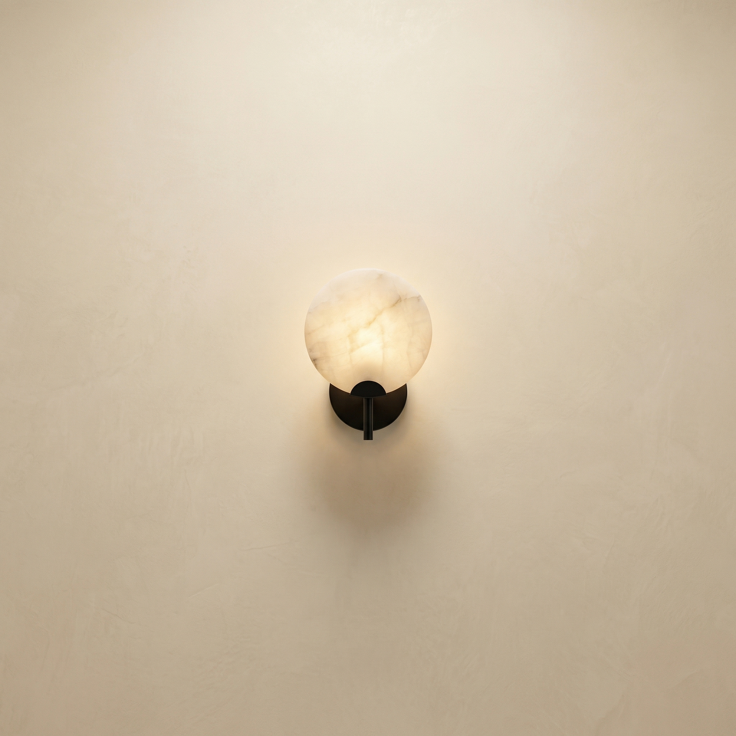 Yiosi Luna Disc Mini Puck Alabaster Wall Sconce - Image 1