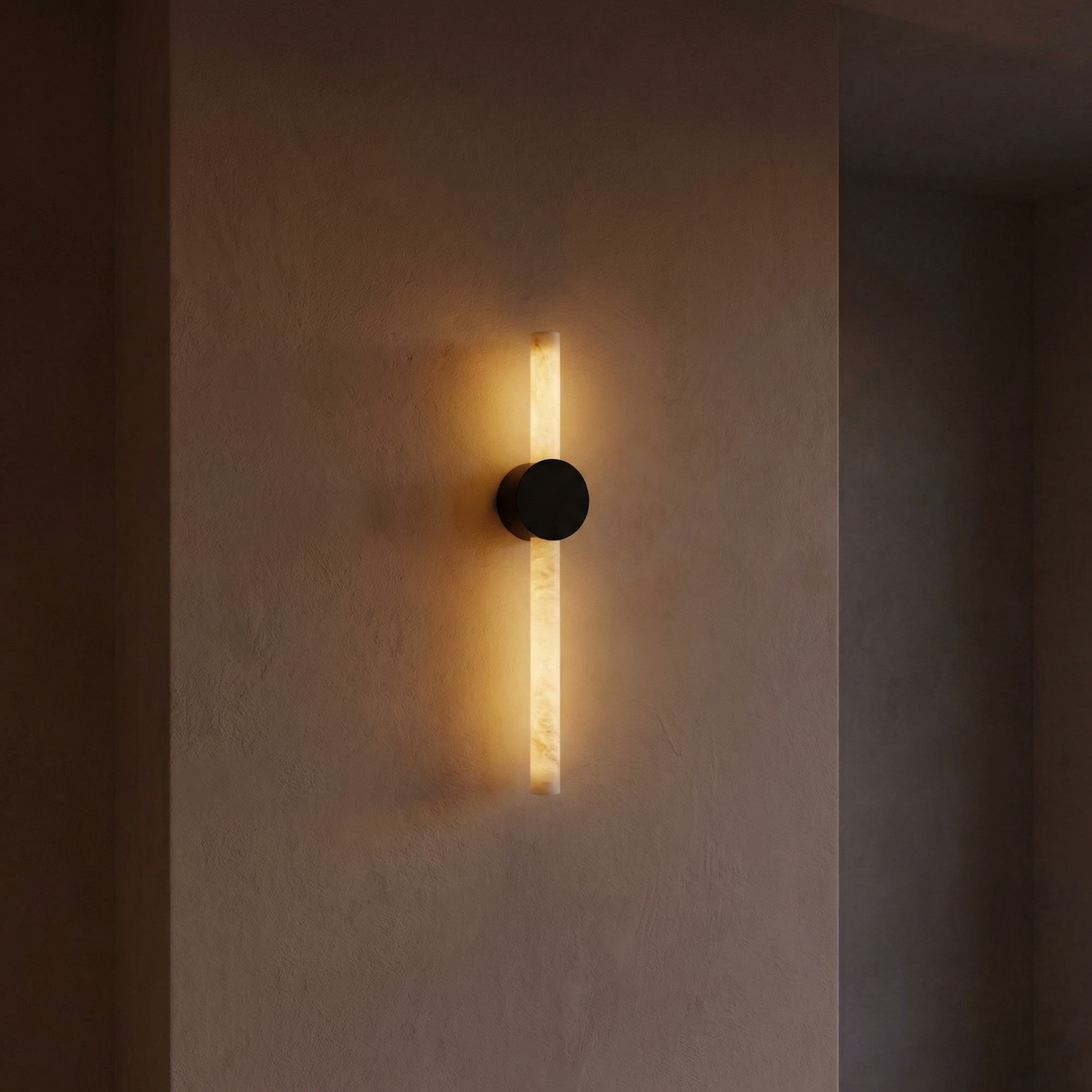 Yiosi Linear Rod Double Ended Alabaster Wall Sconce - Image 2