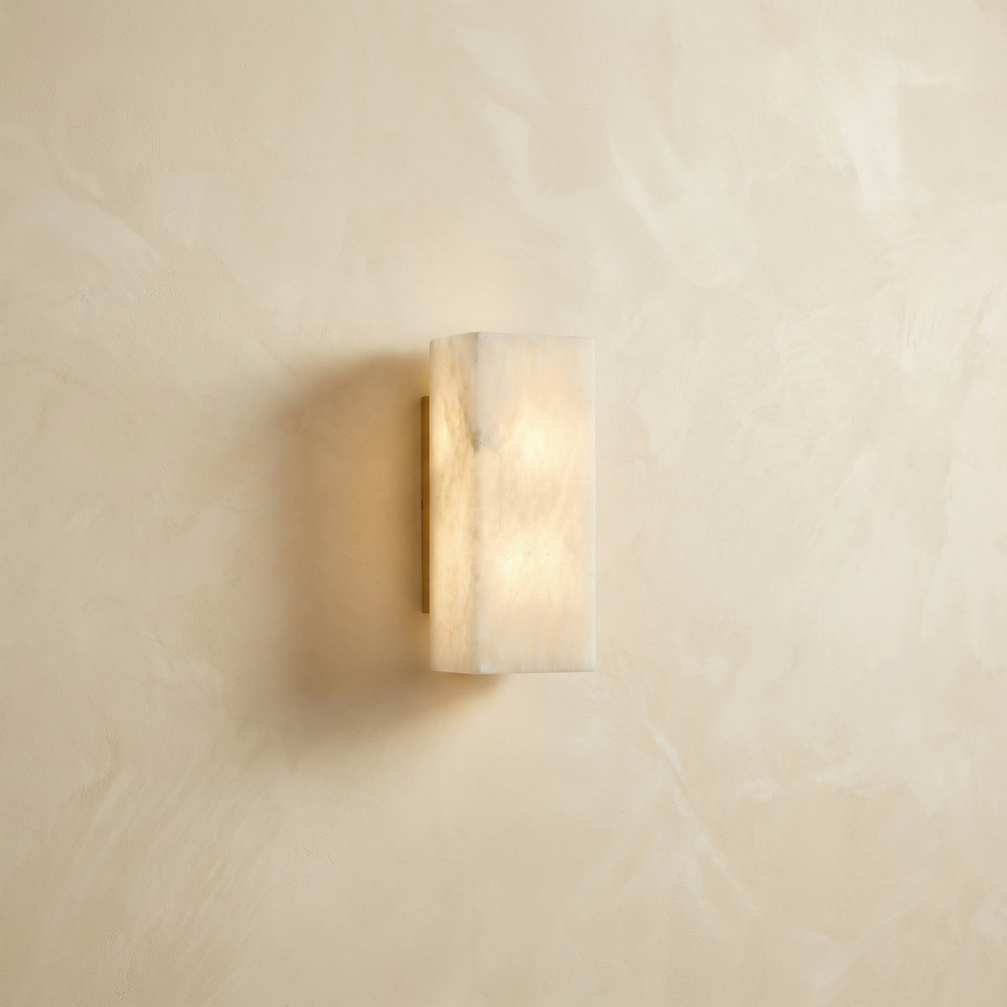 Yiosi Framed Slab Solid Alabaster Block Wall Sconce - Image 1