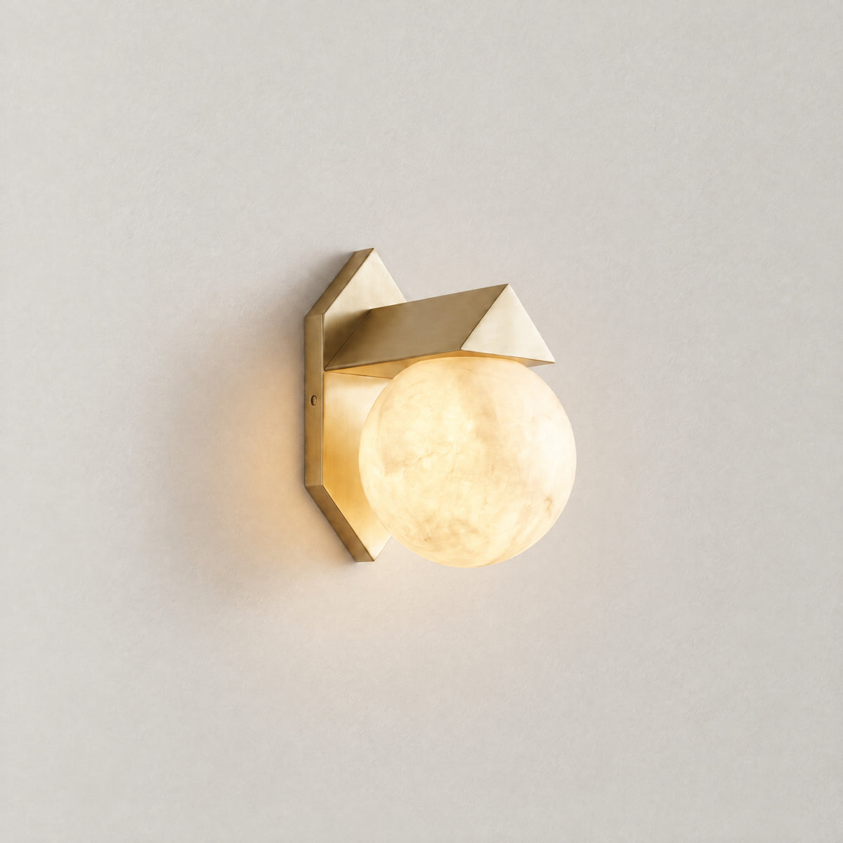 Geo Crystal Orb & Wedge Alabaster Wall Sconce