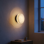 Yiosi Eclipse Orb Minimalist Alabaster Puck Wall Sconce - Image 5