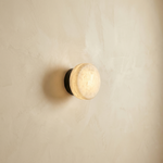 Yiosi Eclipse Orb Minimalist Alabaster Puck Wall Sconce - Image 1