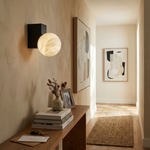 Yiosi Rectangular Plate Corner Orb Alabaster Wall Sconce - Image 5