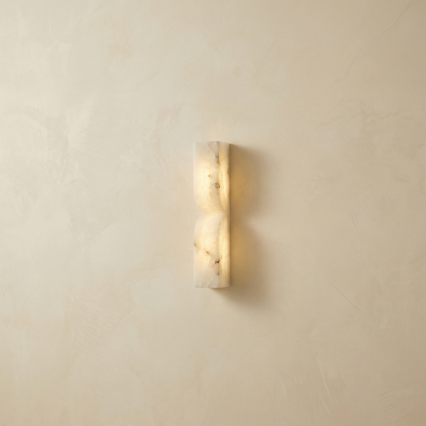 Yiosi Sculpted Form Raw Stone Pillar Alabaster Wall Sconce - Image 1