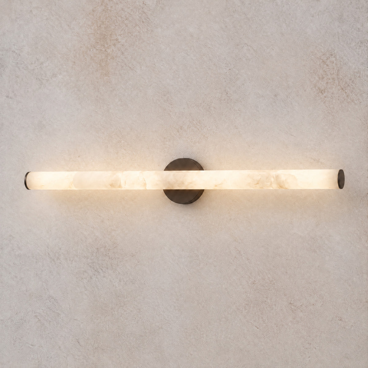 Linear Rod Extra Long Alabaster Tube Wall Sconce