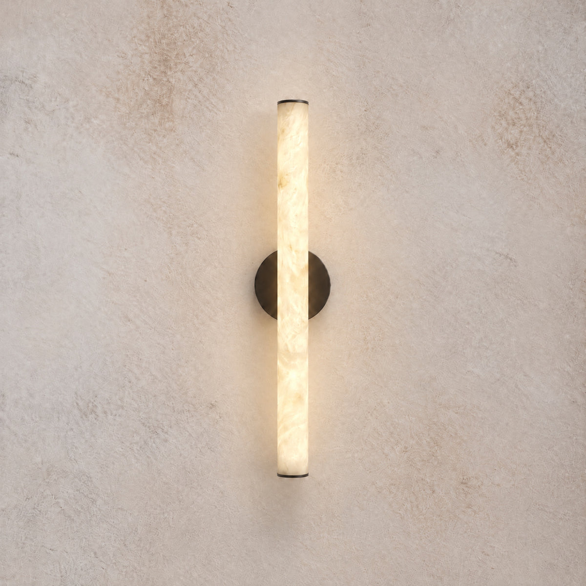 Linear Rod Medium Alabaster Tube Wall Sconce