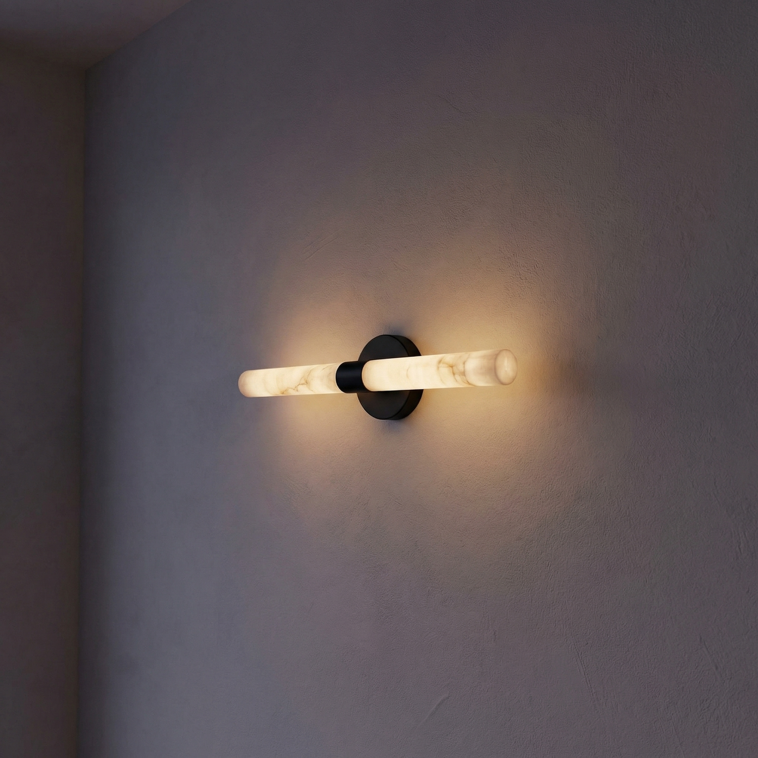 Yiosi Linear Rod Medium Alabaster Tube Wall Sconce - Image 2
