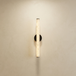 Yiosi Linear Rod Medium Alabaster Tube Wall Sconce - Image 1