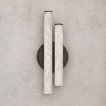 Linear Rod Crossed Alabaster Tubes Wall Sconce – lights off