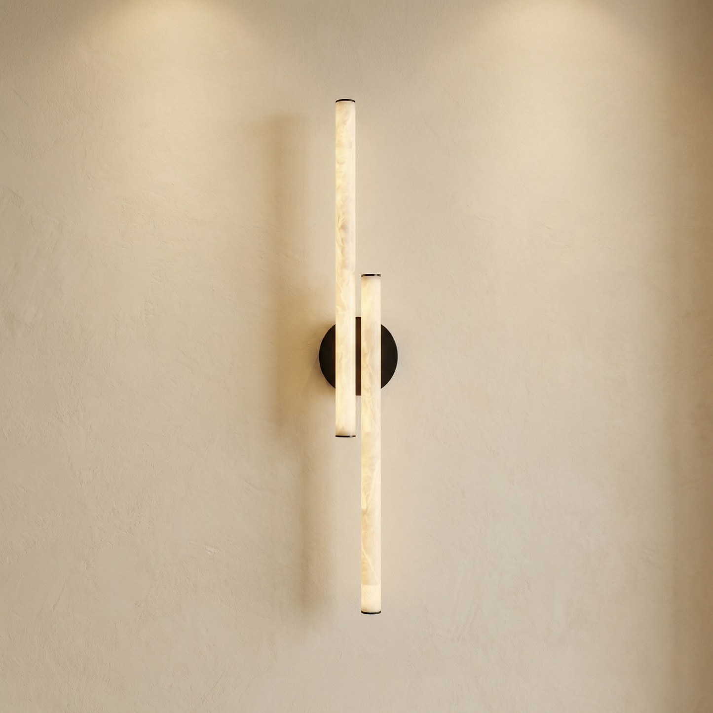 Yiosi Linear Rod Crossed Alabaster Tubes Wall Sconce - Image 1