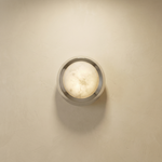Yiosi Luna Disc Chrome Bezel Alabaster Wall Sconce - Image 1