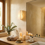 Yiosi Lantern Box Compact Frame Alabaster Wall Sconce - Image 5