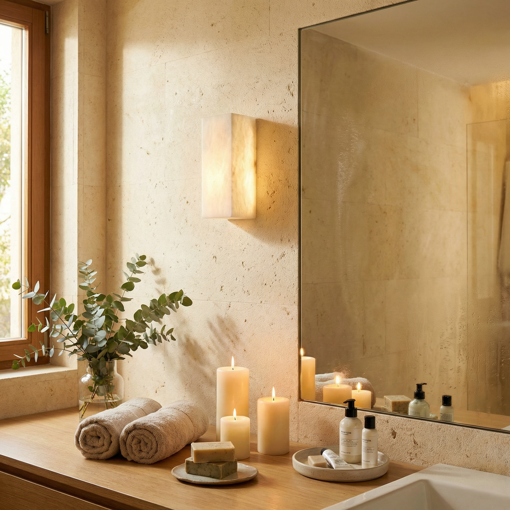 Yiosi Lantern Box Compact Frame Alabaster Wall Sconce - Image 5