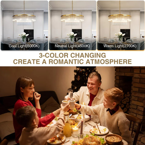Modern 2-Tier Glass Striped Chandeliers