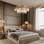 Modern 2-Tier Glass Striped Chandeliers
