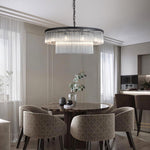 Modern 2-Tier Glass Striped Chandeliers