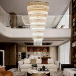Modern 2-Tier Glass Striped Chandeliers