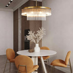 Modern 2-Tier Glass Striped Chandeliers
