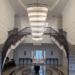 Modern 2-Tier Glass Striped Chandeliers