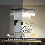 Modern 2-Tier Glass Striped Chandeliers