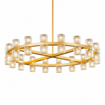 Modern 36" Brass Round K9 Crystal Chandelier