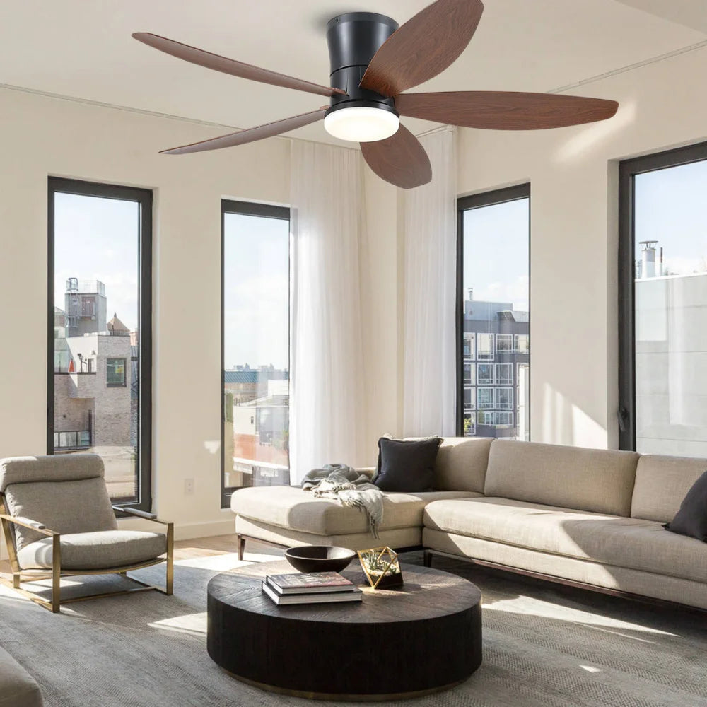 Modern 5-Blade Recessed Ceiling Fan with LED Light & Remote – 36’’/42’’/48’’ ceiling light