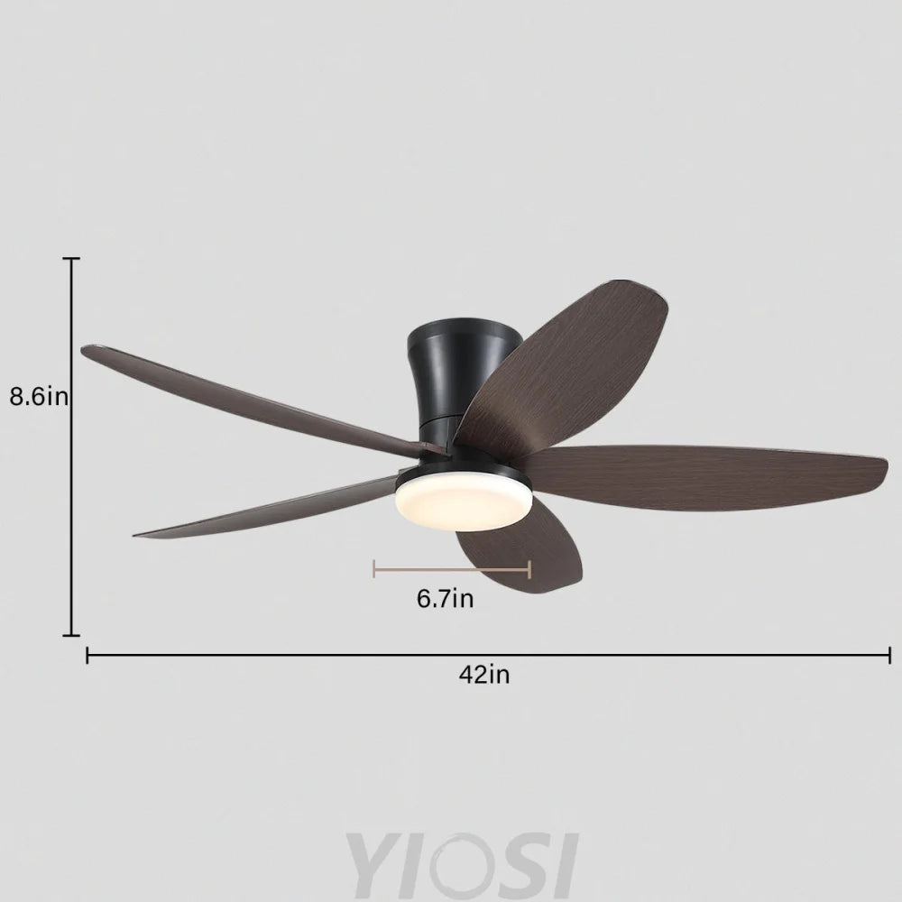 Modern 5-Blade Recessed Ceiling Fan with LED Light & Remote – 36’’/42’’/48’’ ceiling light