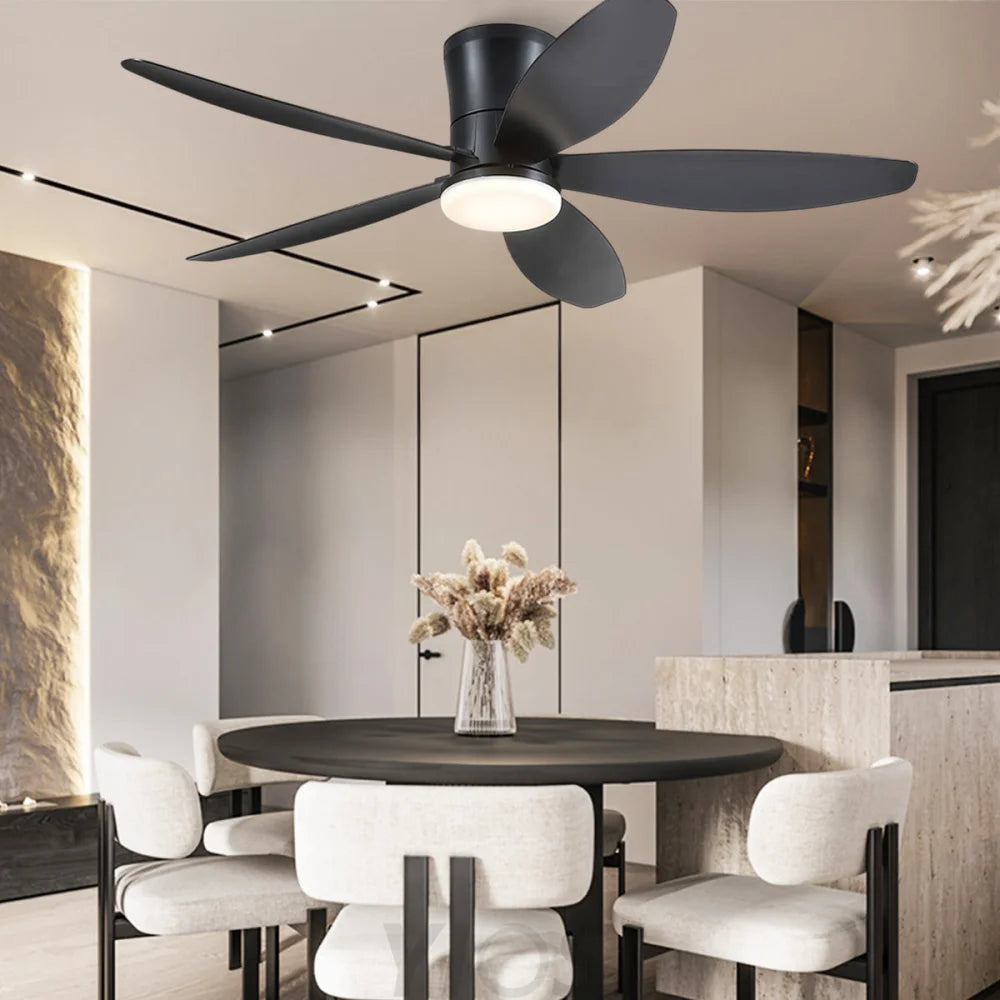 Modern 5-Blade Recessed Ceiling Fan with LED Light & Remote – 36’’/42’’/48’’ ceiling light