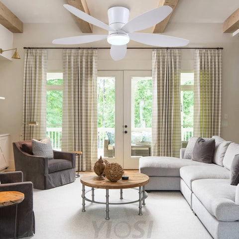 Modern 5-Blade Recessed Ceiling Fan with LED Light & Remote – 36’’/42’’/48’’ ceiling light