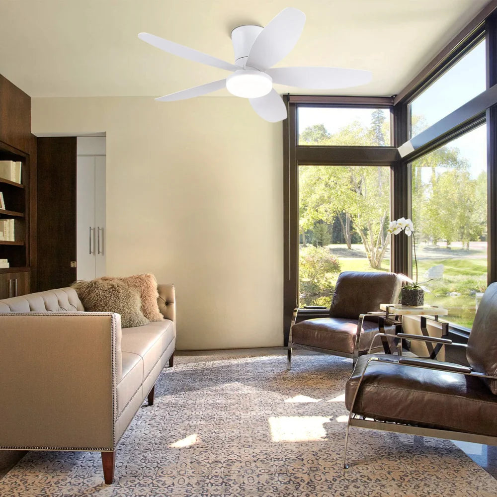 Modern 5-Blade Recessed Ceiling Fan with LED Light & Remote – 36’’/42’’/48’’ ceiling light